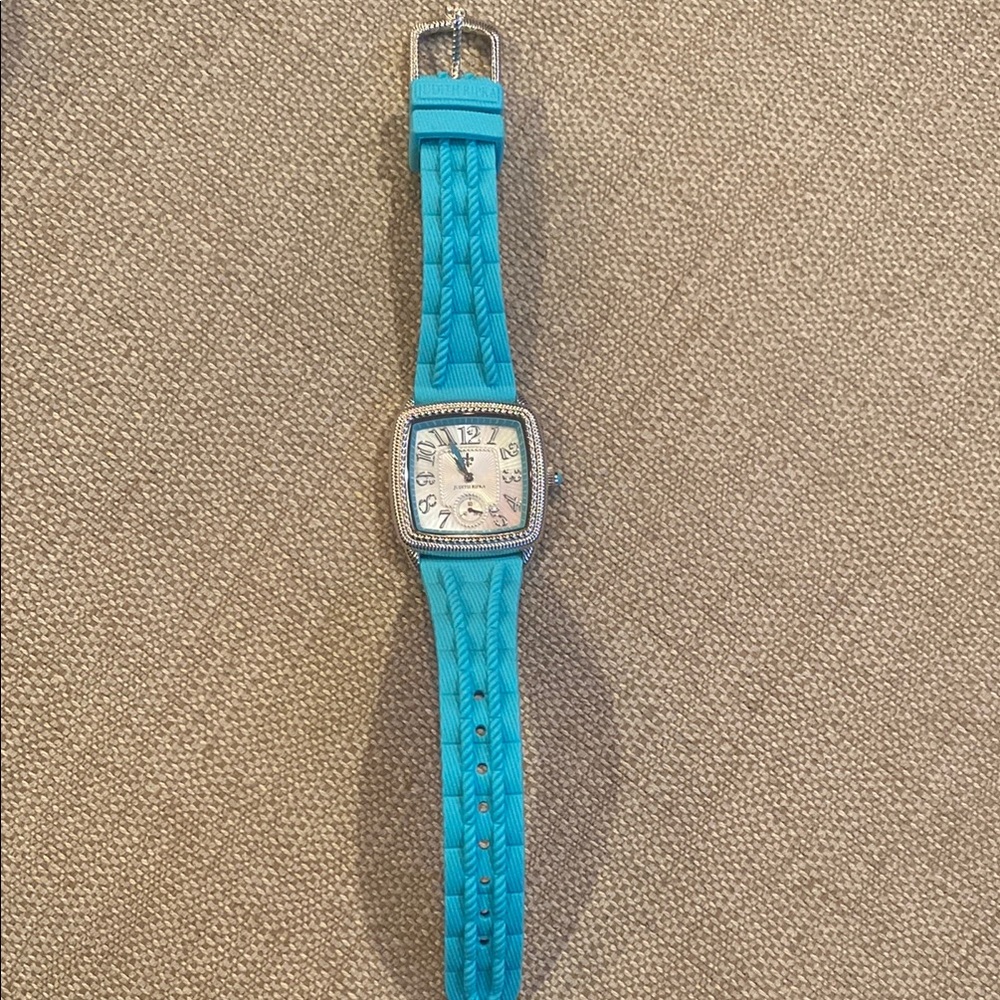 Judith Ripka Chic Turquoise Watch with Silver Details